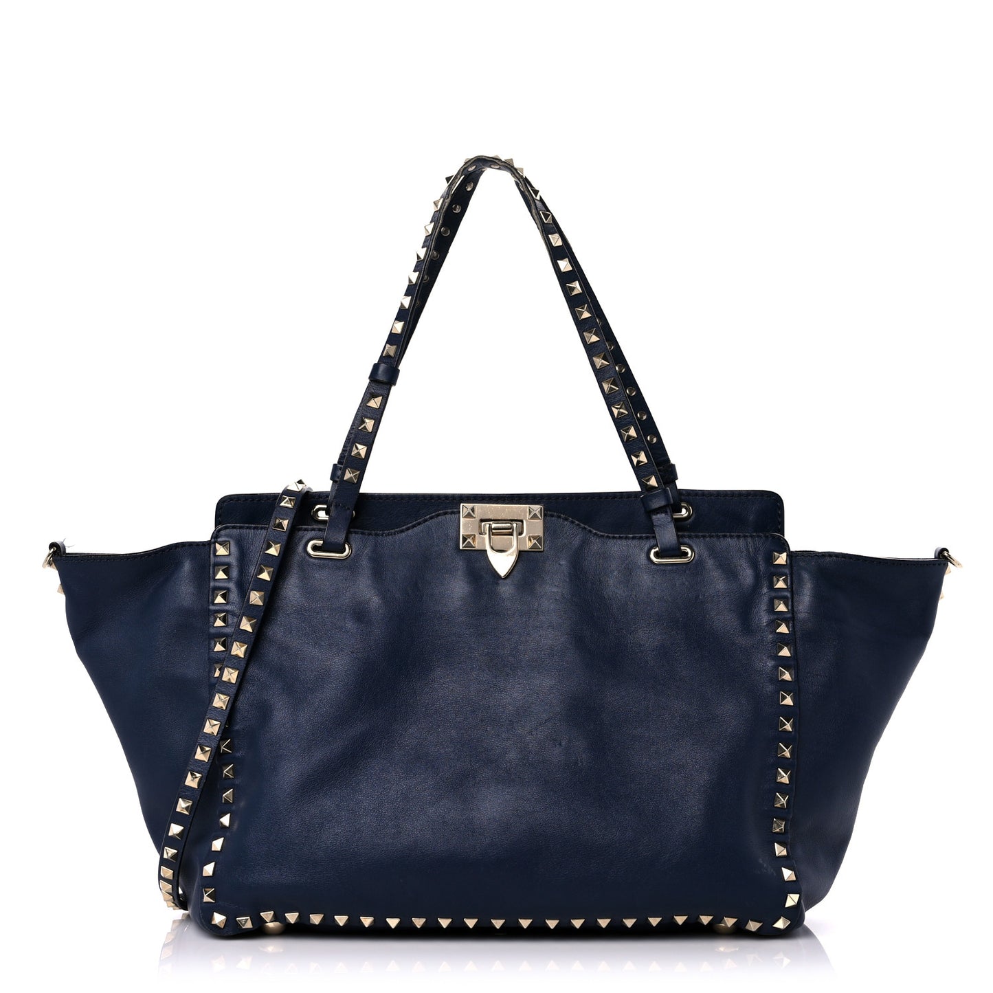 Vitello Medium Rockstud Tote Marine