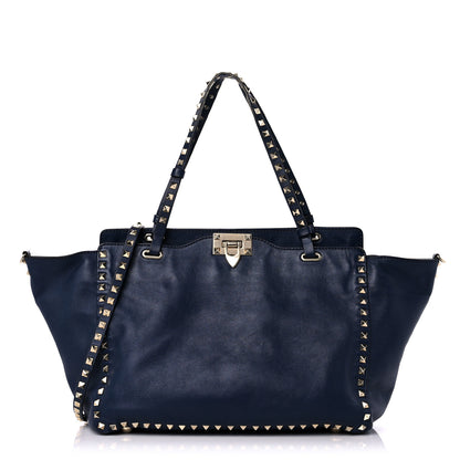 Valentino Garavani Vitello Medium Rockstud Tote Marine 1 of 33