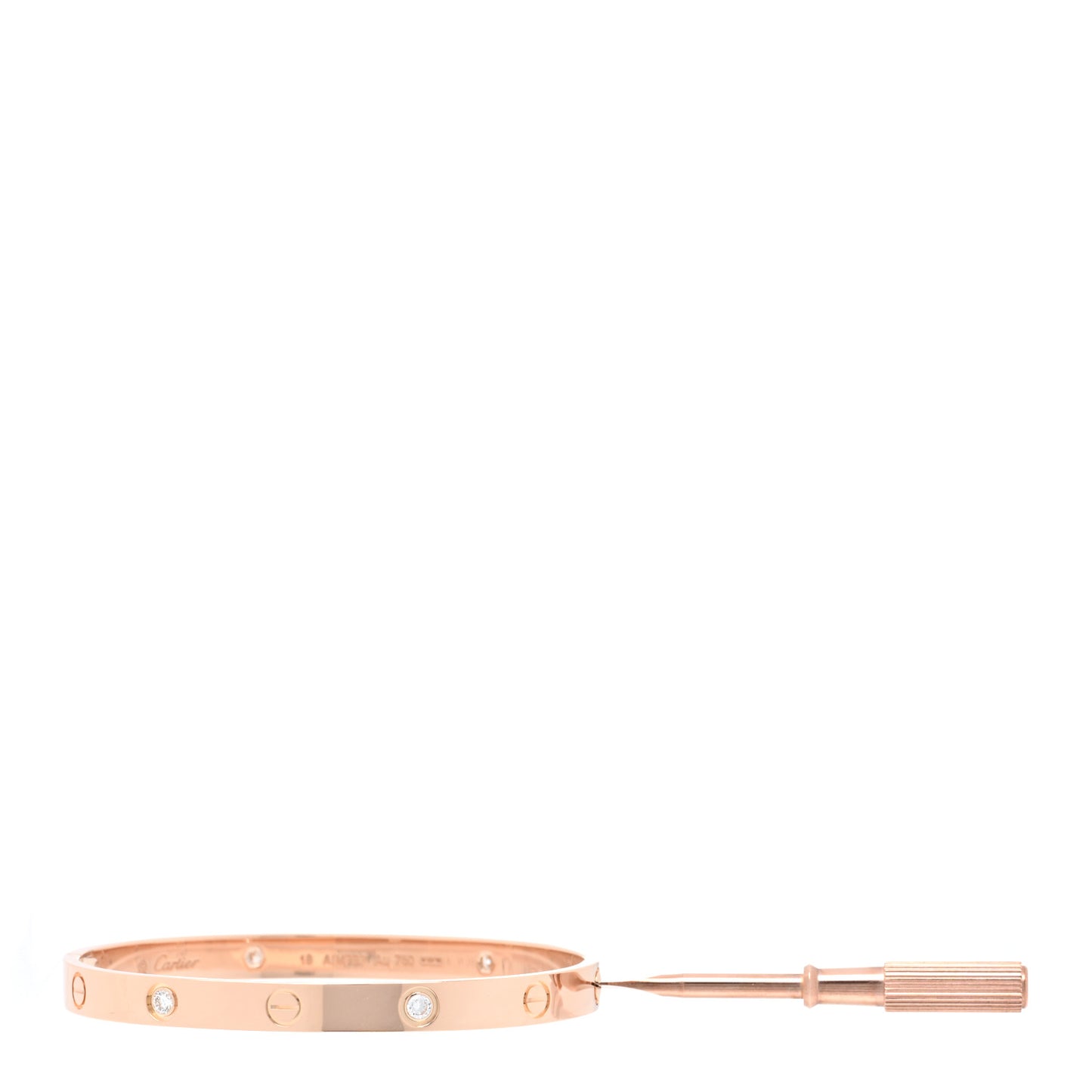 18K Pink Gold 4 Diamond LOVE Bracelet 18