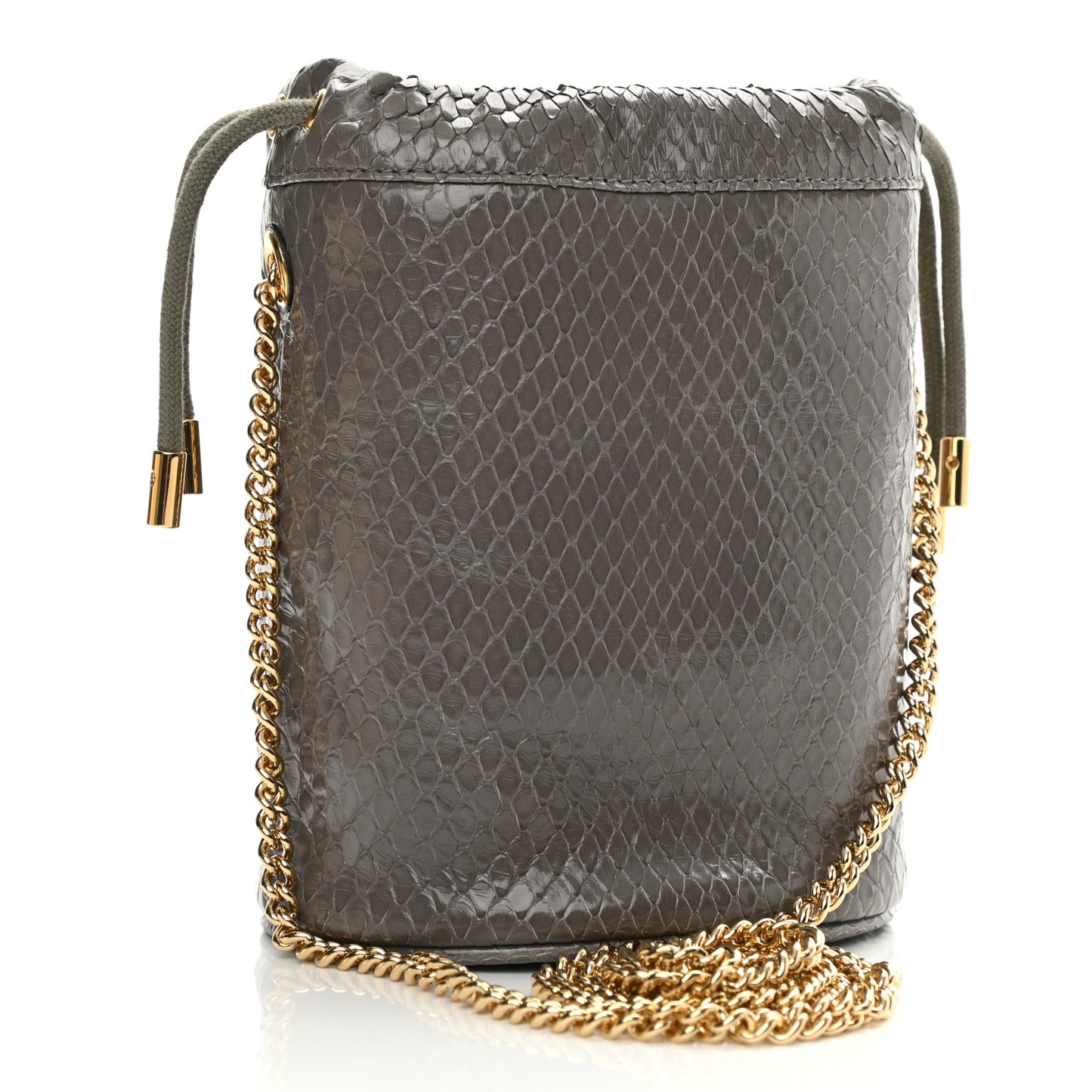 Snakeskin Mini Zumi Bucket Bag Dusty Grey