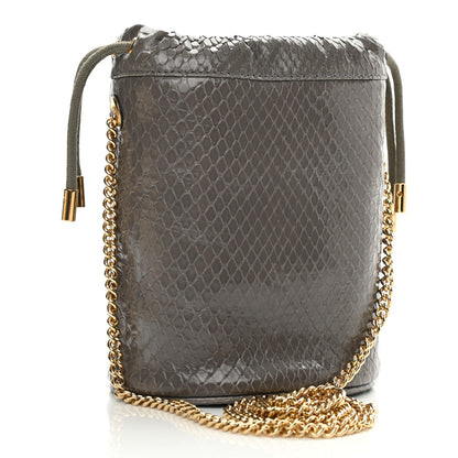 Gucci Snakeskin Mini Zumi Bucket Bag Dusty Grey 3 of 11