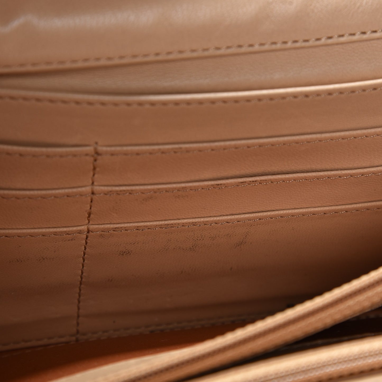 Lambskin Quilted Chain Clutch Flap Beige