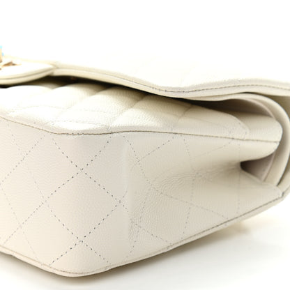 Chanel Caviar Quilted Medium Double Flap White 6 of 11