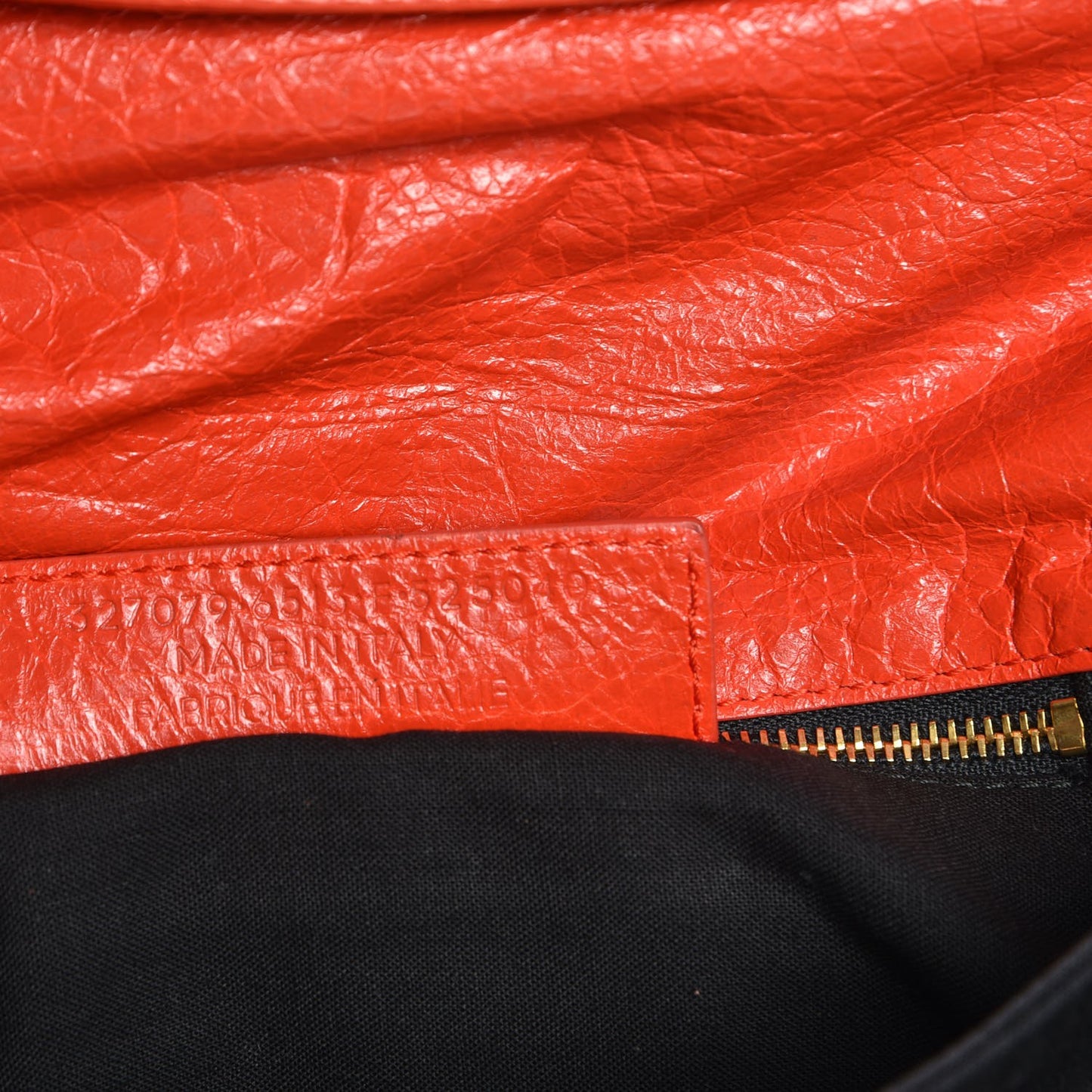 Agneau Giant 12 Gold Hardware Envelope Strap Clutch Rouge Coquelicot