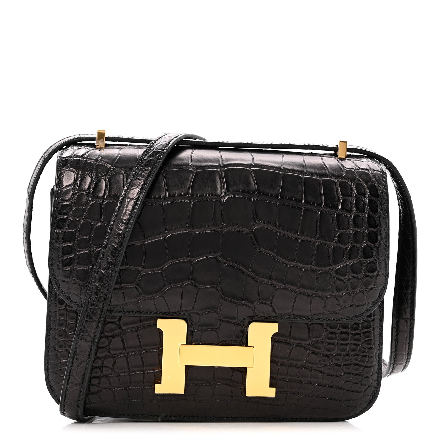 Hermes Matte Alligator Constance 18 Black 1 of 15