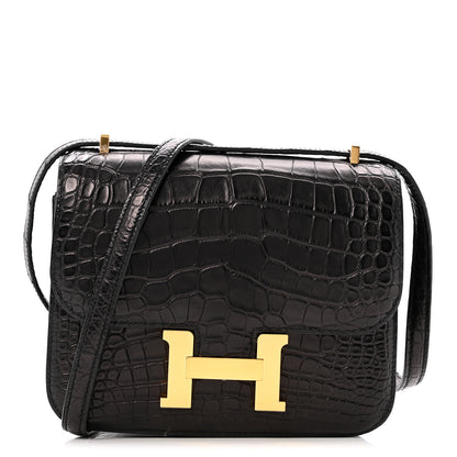 Hermes Matte Alligator Constance 18 Black 1 of 15