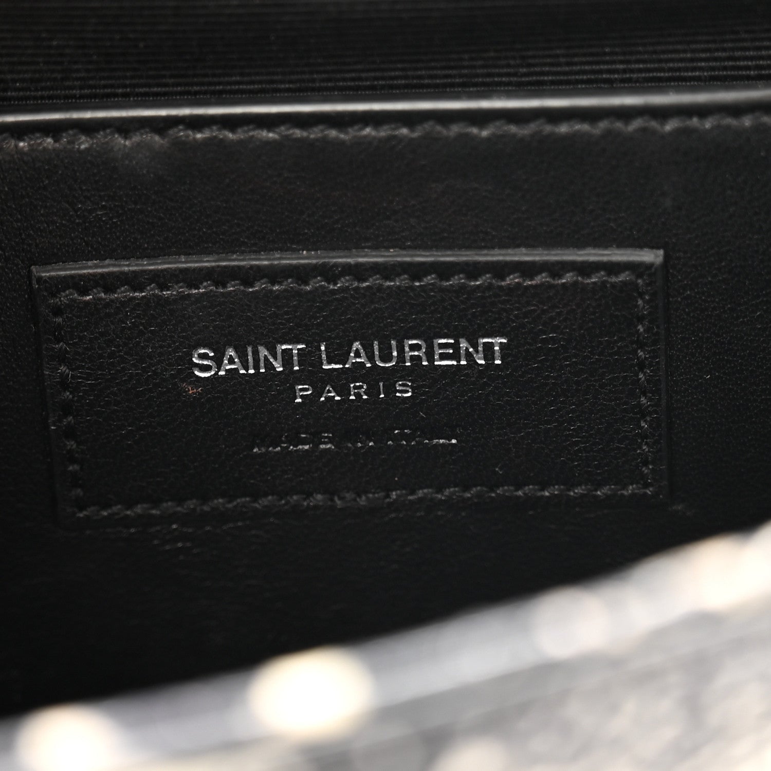 Saint Laurent Calfskin Snakeskin Embossed Classic Monogram Cassandre Clutch Beige Black 6 of 11