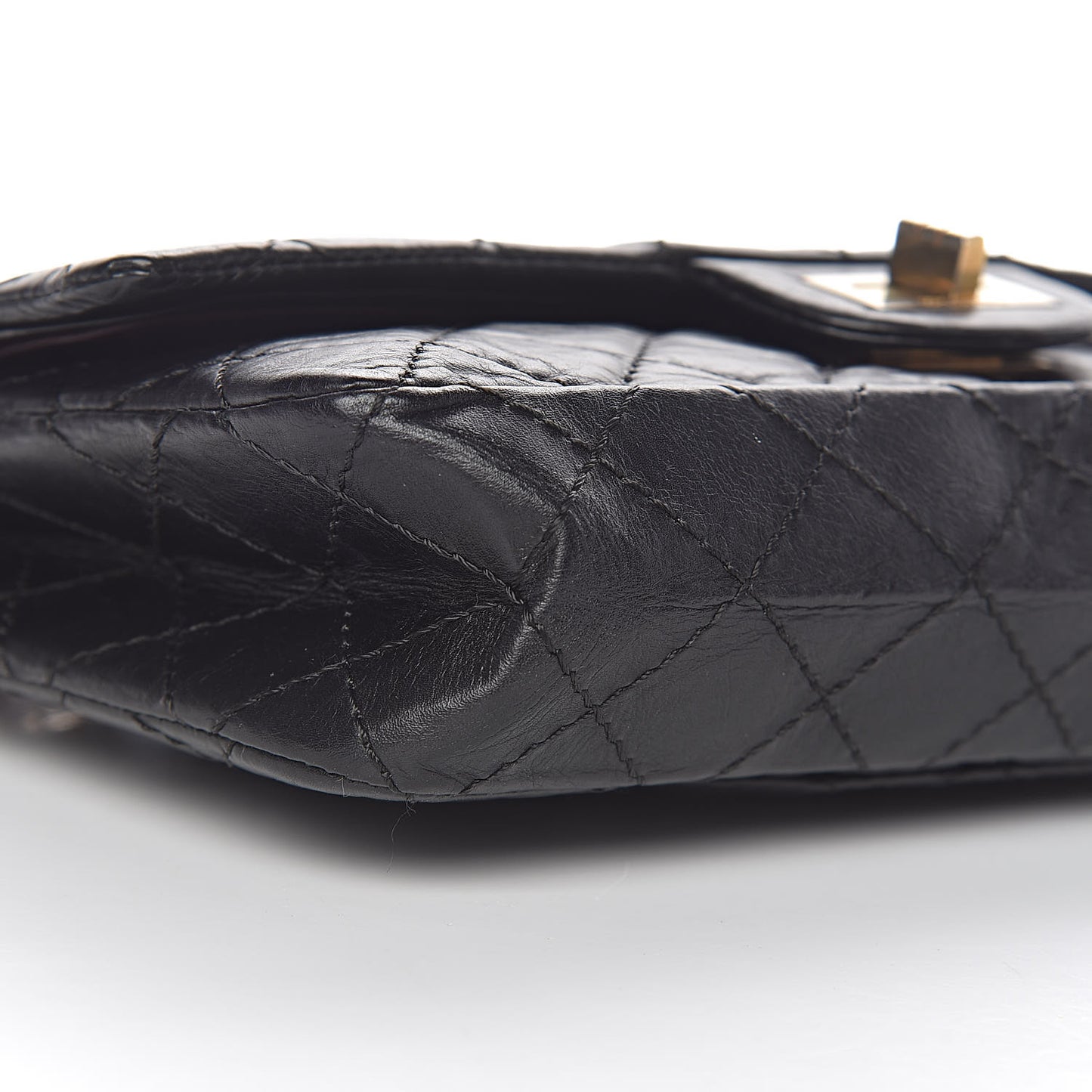 Aged Calfskin Quilted 2.55 Reissue 225 Flap Black