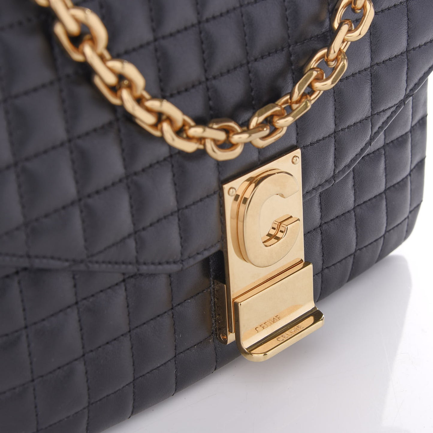 Calfskin Quilted Small C Bag Black