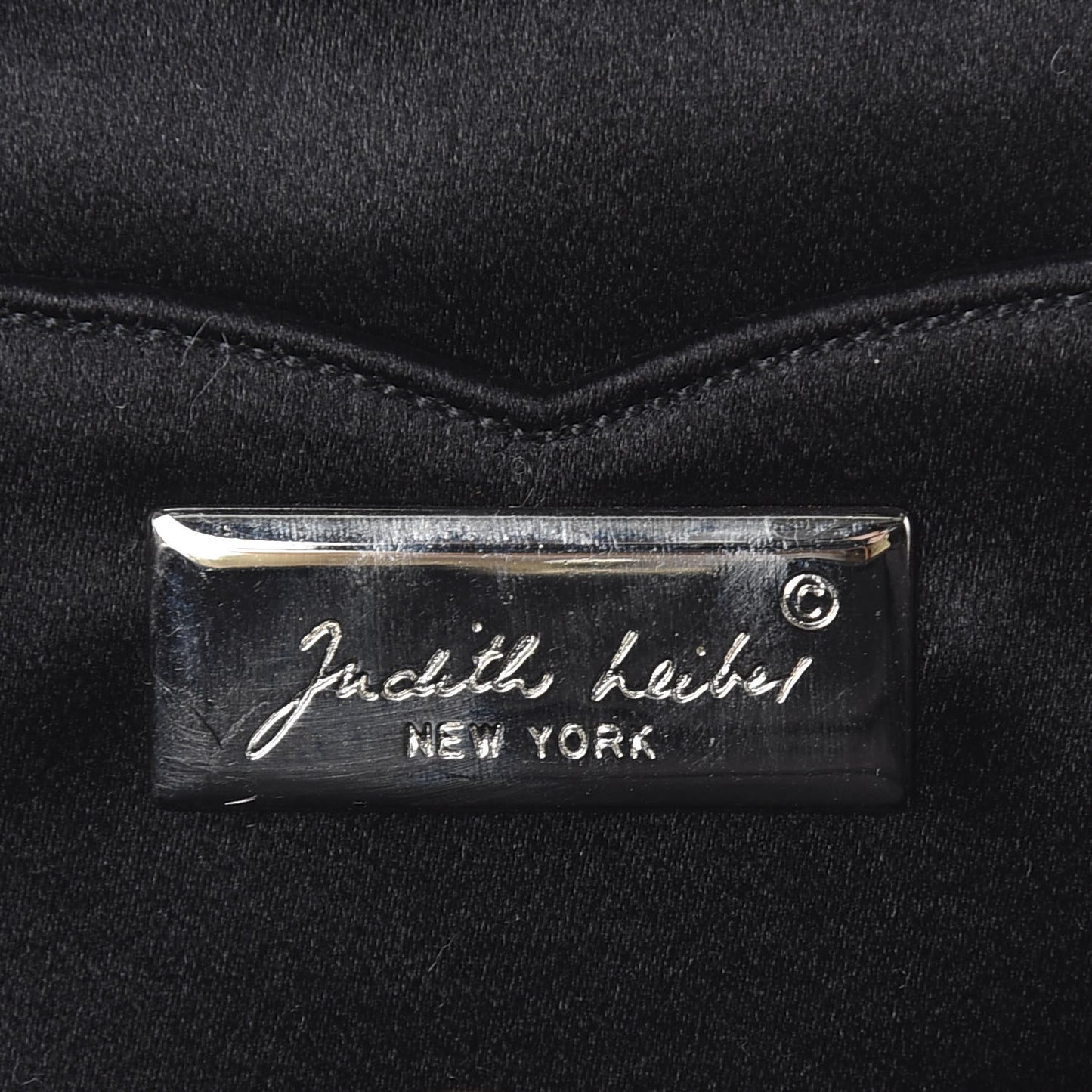Crystal Satin Pleated Clutch Black