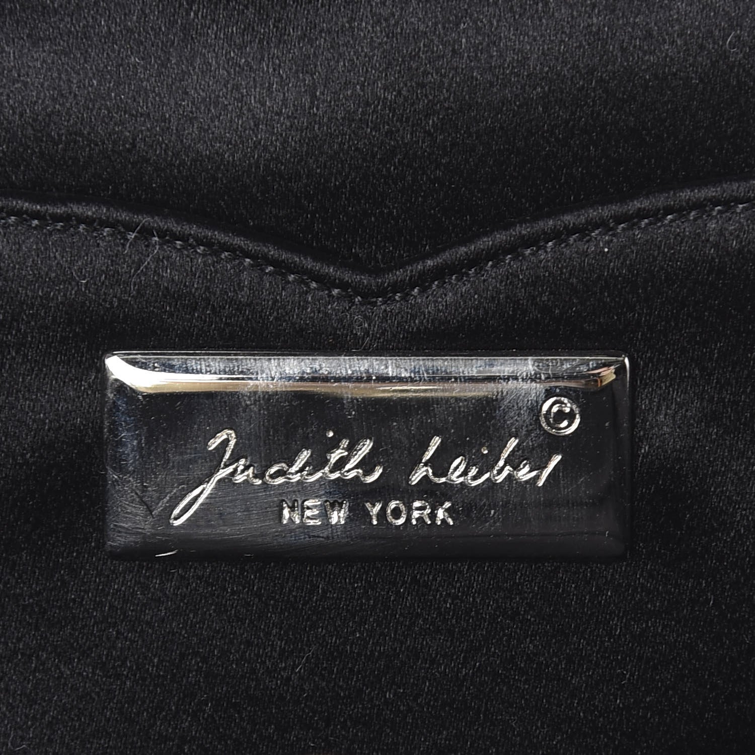Judith Leiber Crystal Satin Pleated Clutch Black 8 of 9