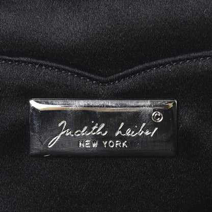 Judith Leiber Crystal Satin Pleated Clutch Black 8 of 9