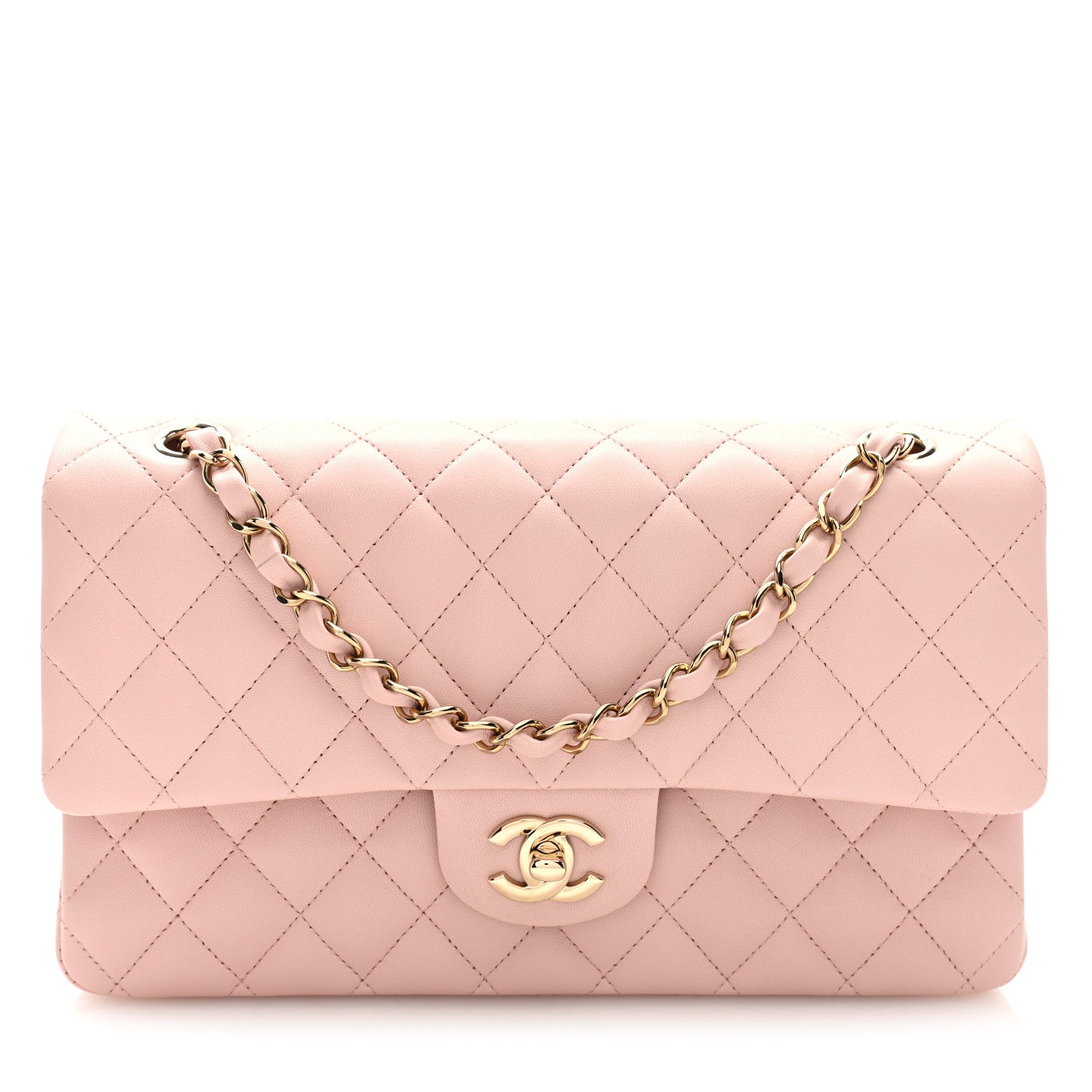 Chanel Lambskin Quilted Medium Double Flap Light Pink 1 of 11