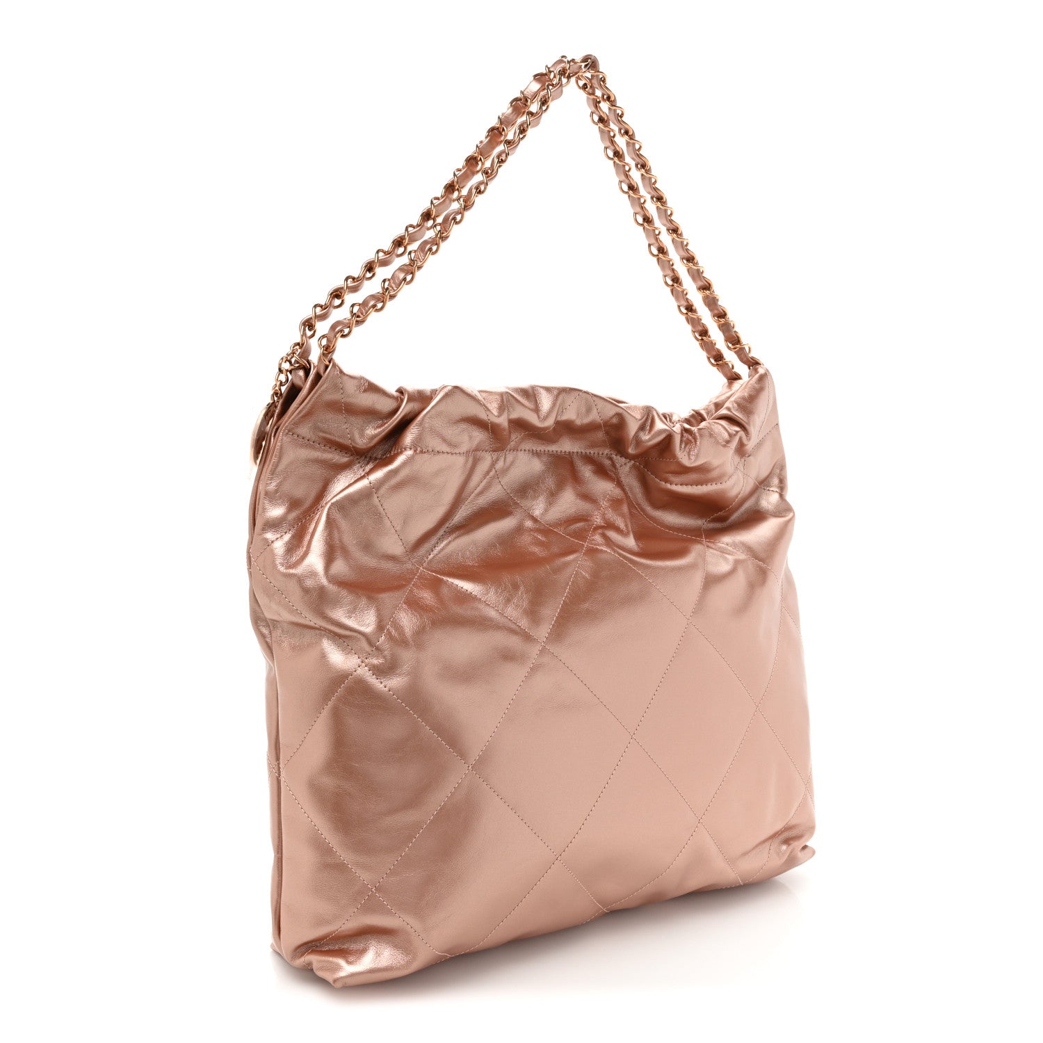 Chanel Metallic Calfskin Quilted Chanel 22 Pink 4 of 12
