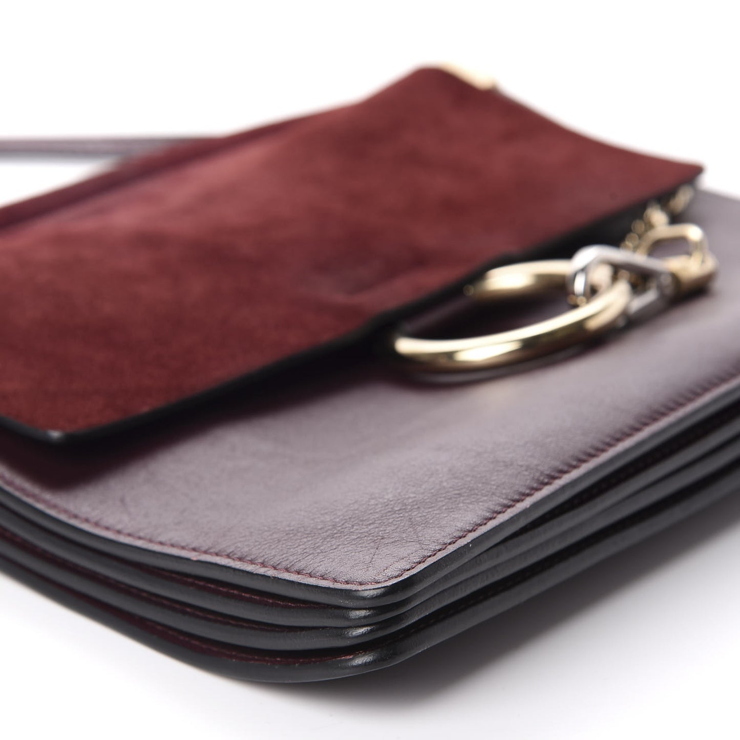 Calfskin Suede Medium Faye Shoulder Bag Plum Purple