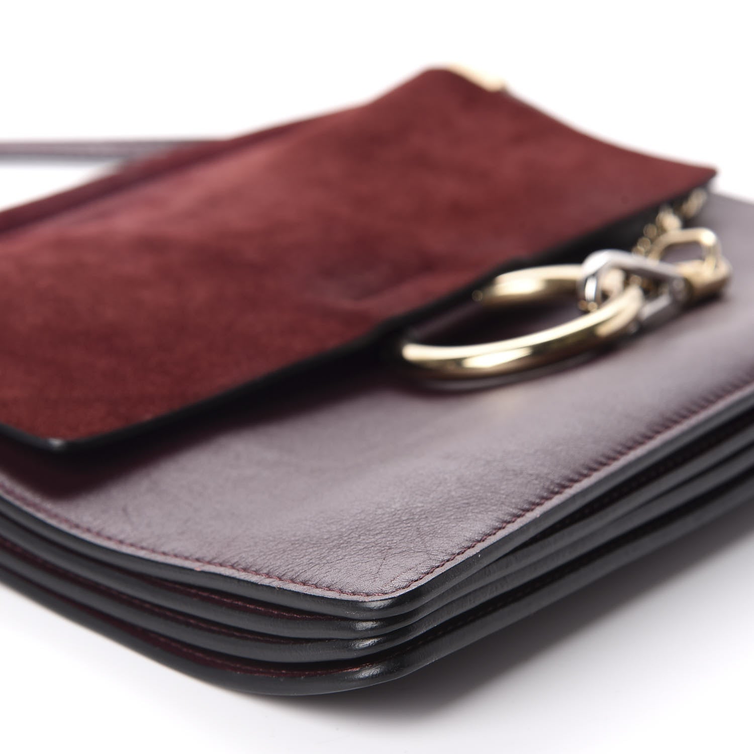 Chloe Calfskin Suede Medium Faye Shoulder Bag Plum Purple 6 of 9