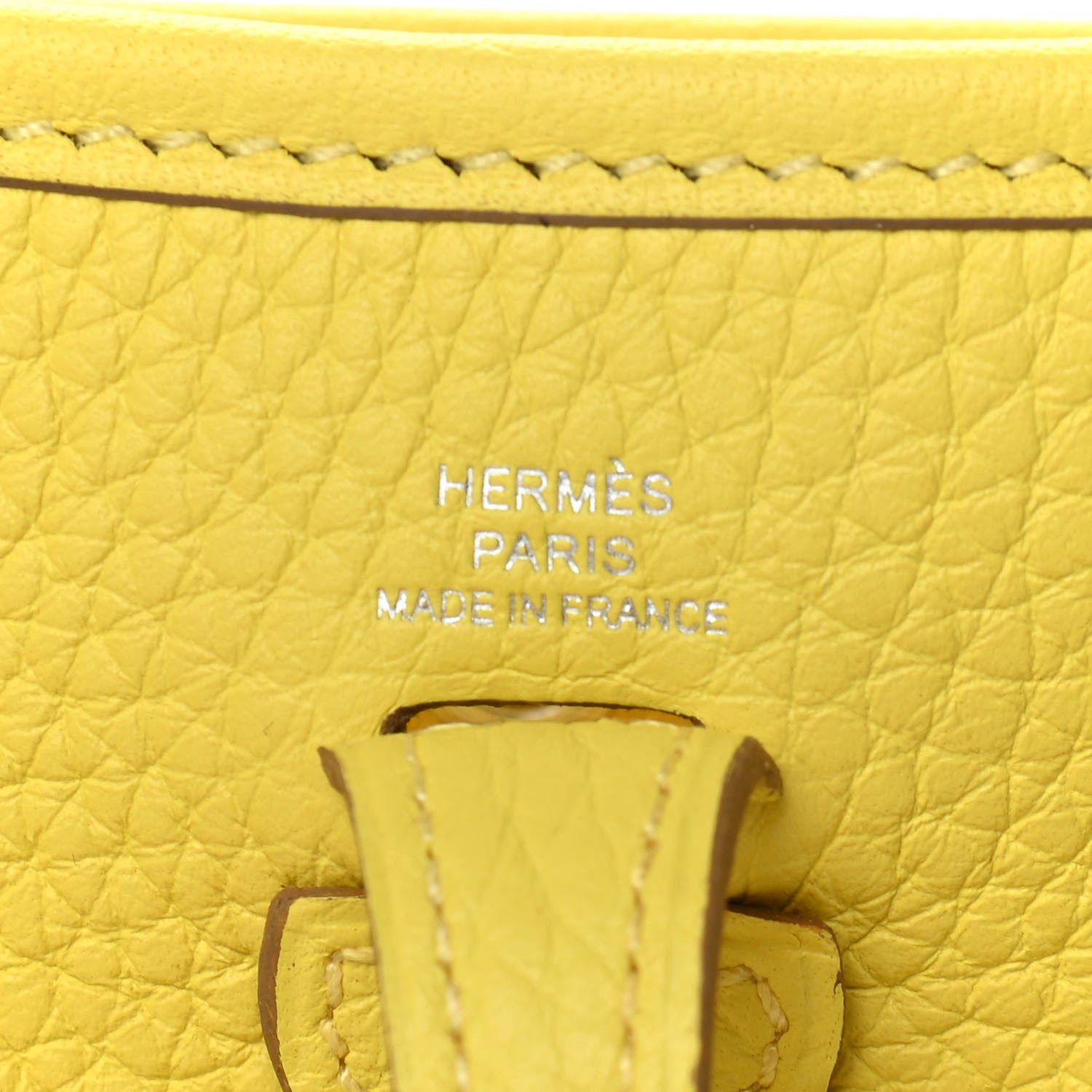 Hermes Taurillon Clemence Evelyne TPM Lime 5 of 8