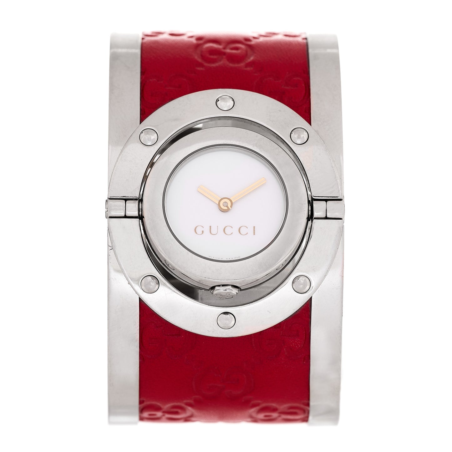 Stainless Steel Calfskin 33mm Twirl Quartz Watch Red