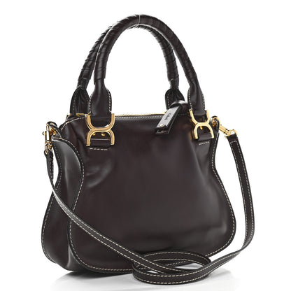 Chloe Smooth Calfskin Small Marcie Satchel Black Raisin 3 of 12