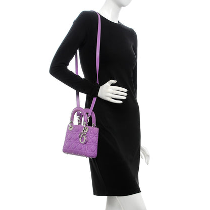 Christian Dior Lambskin Cannage Mini Lady Dior Purple 2 of 11