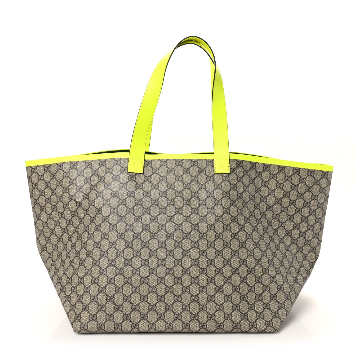 Gucci GG Supreme Monogram Totissima Shopping Tote Ebony Beige Yellow 1 of 10