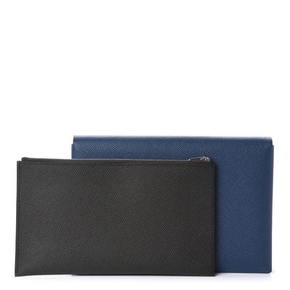 Hermes Epsom Calvi Pouch Bleu Agate Black 3 of 10