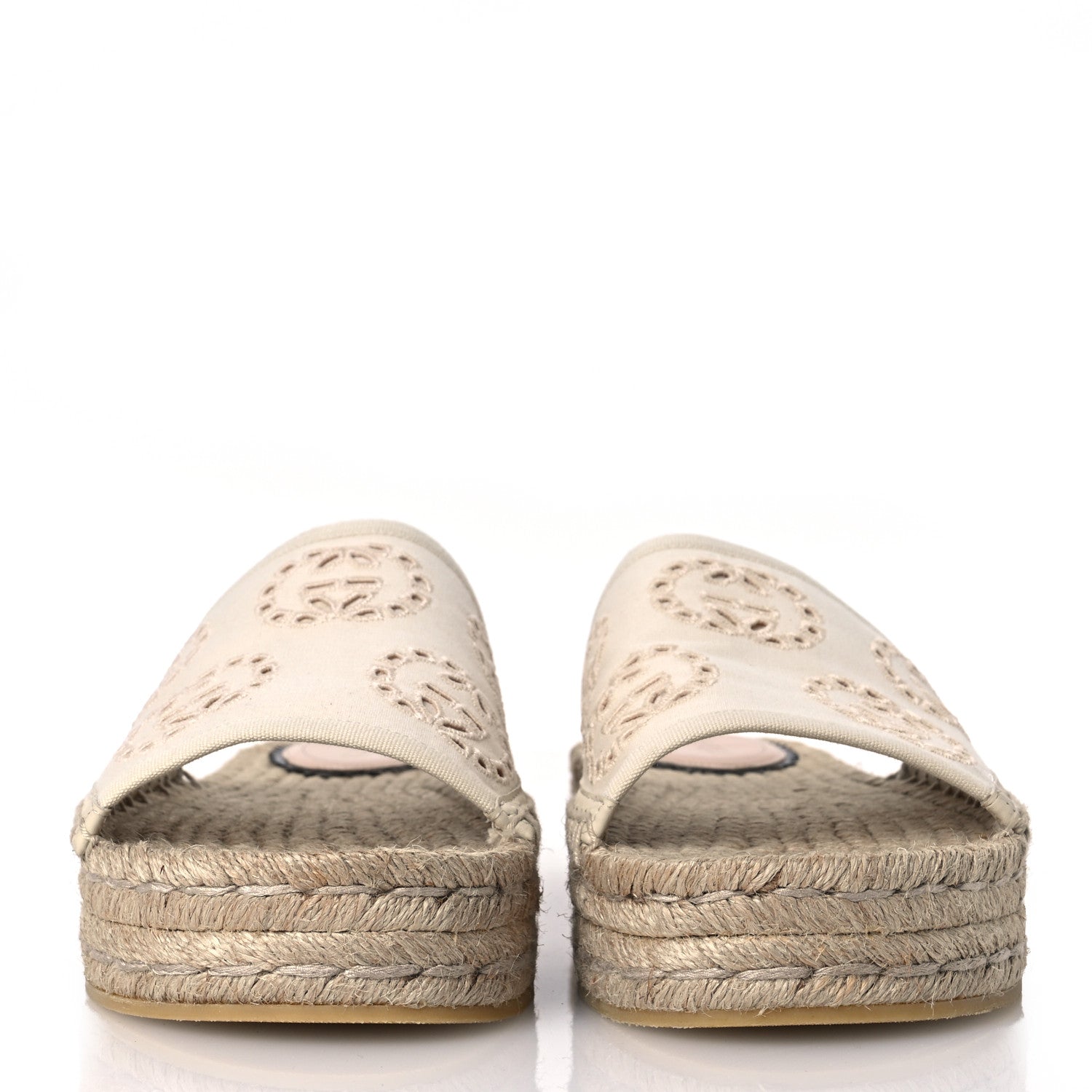 Gucci Canvas Interlocking G Damita Espadrille Sandals 37 Natural 3 of 13