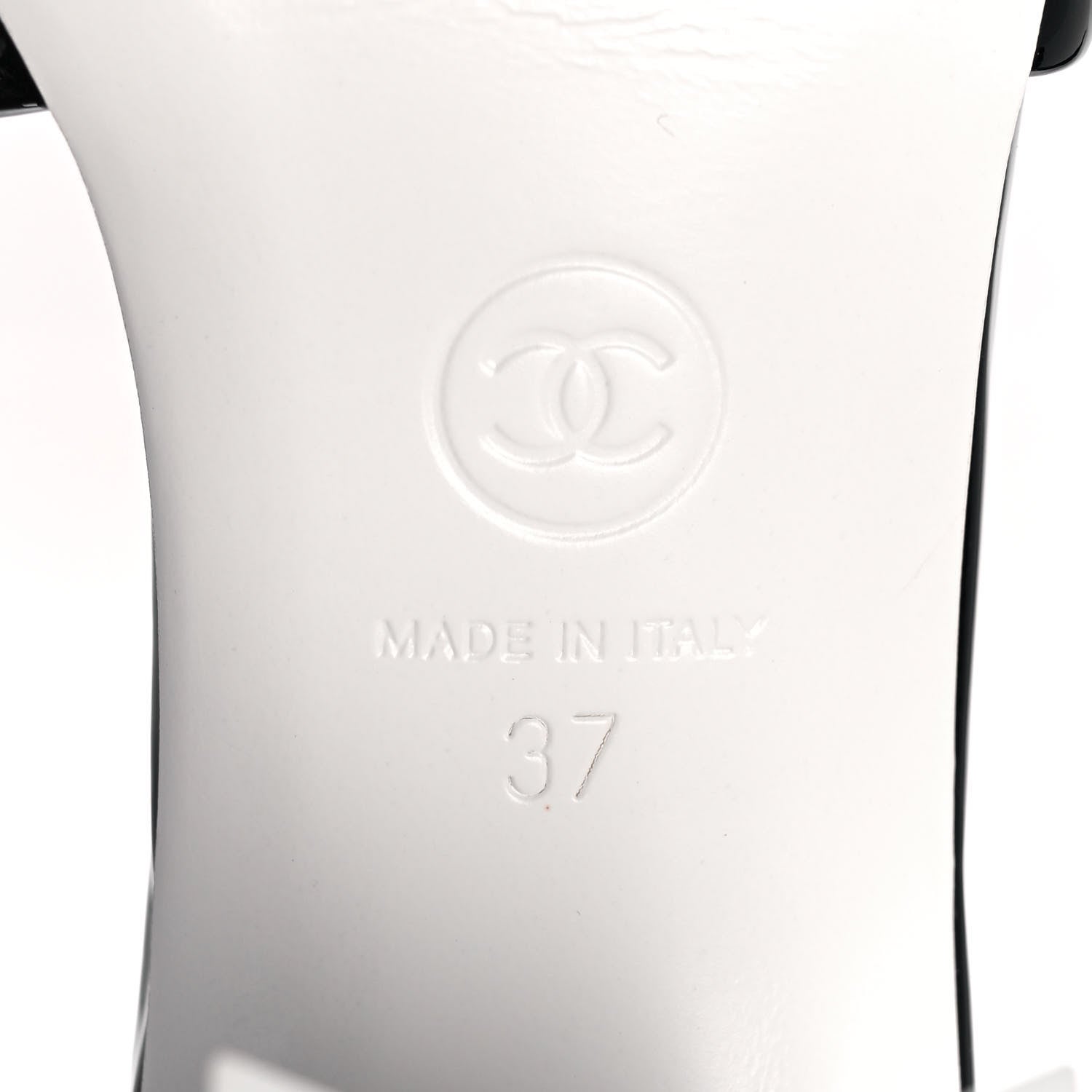Chanel Patent CC Mules 37 Black White 7 of 9