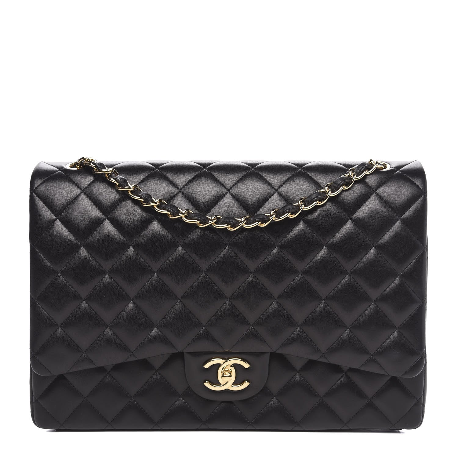Chanel Lambskin Quilted Maxi Double Flap Black 1 of 16