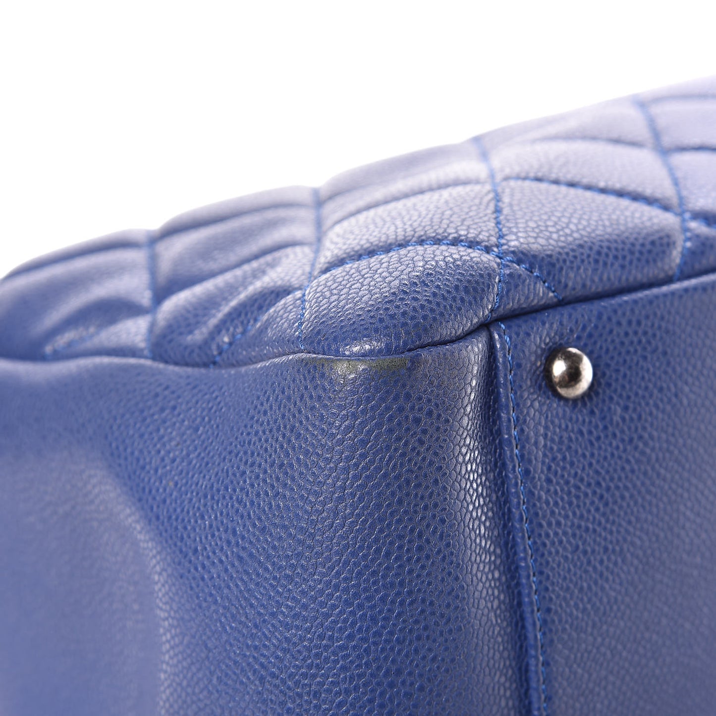 Caviar Quilted XXL Grand Shopping Tote GST Navy Blue