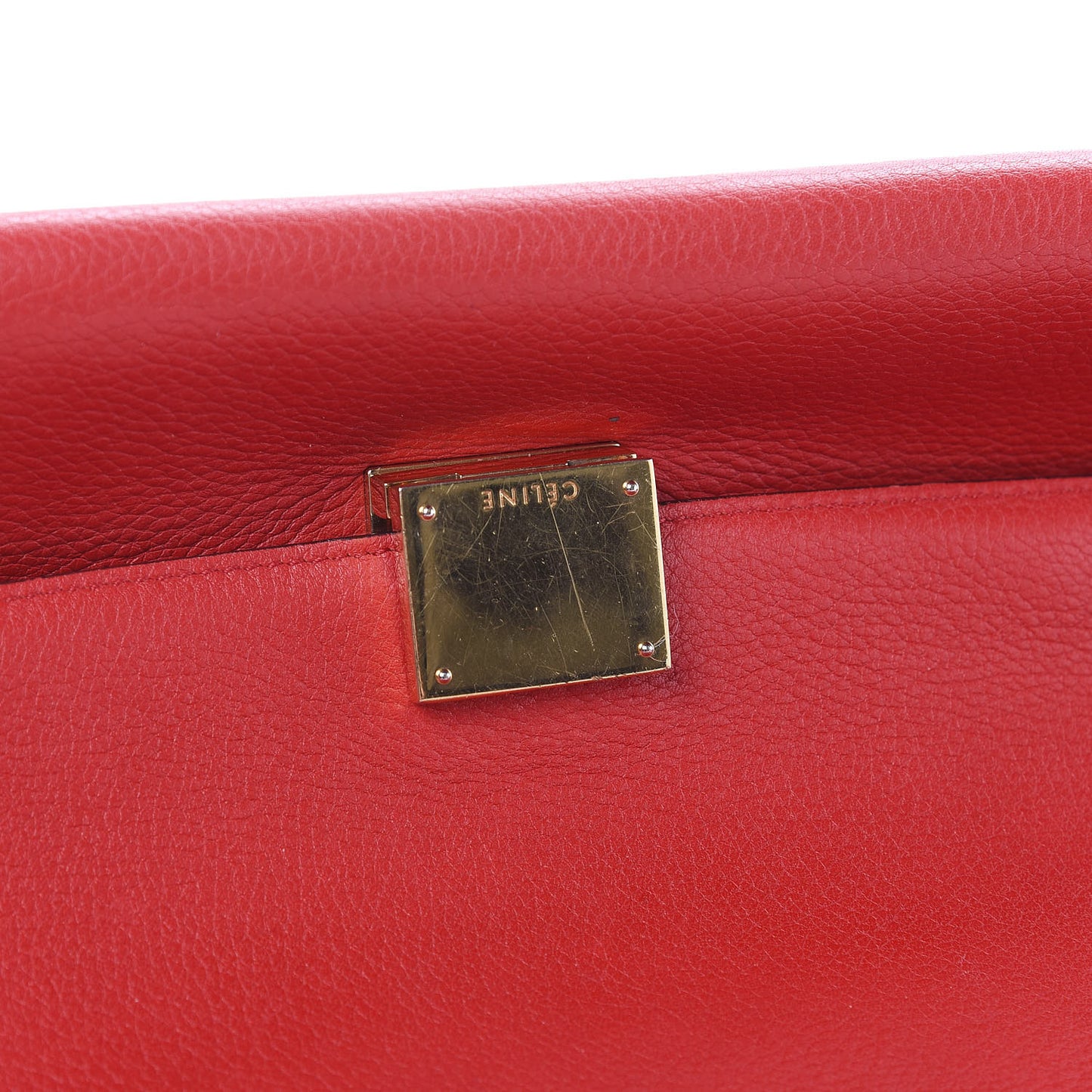 Drummed Calfskin Suede Small Trapeze Coquelicot