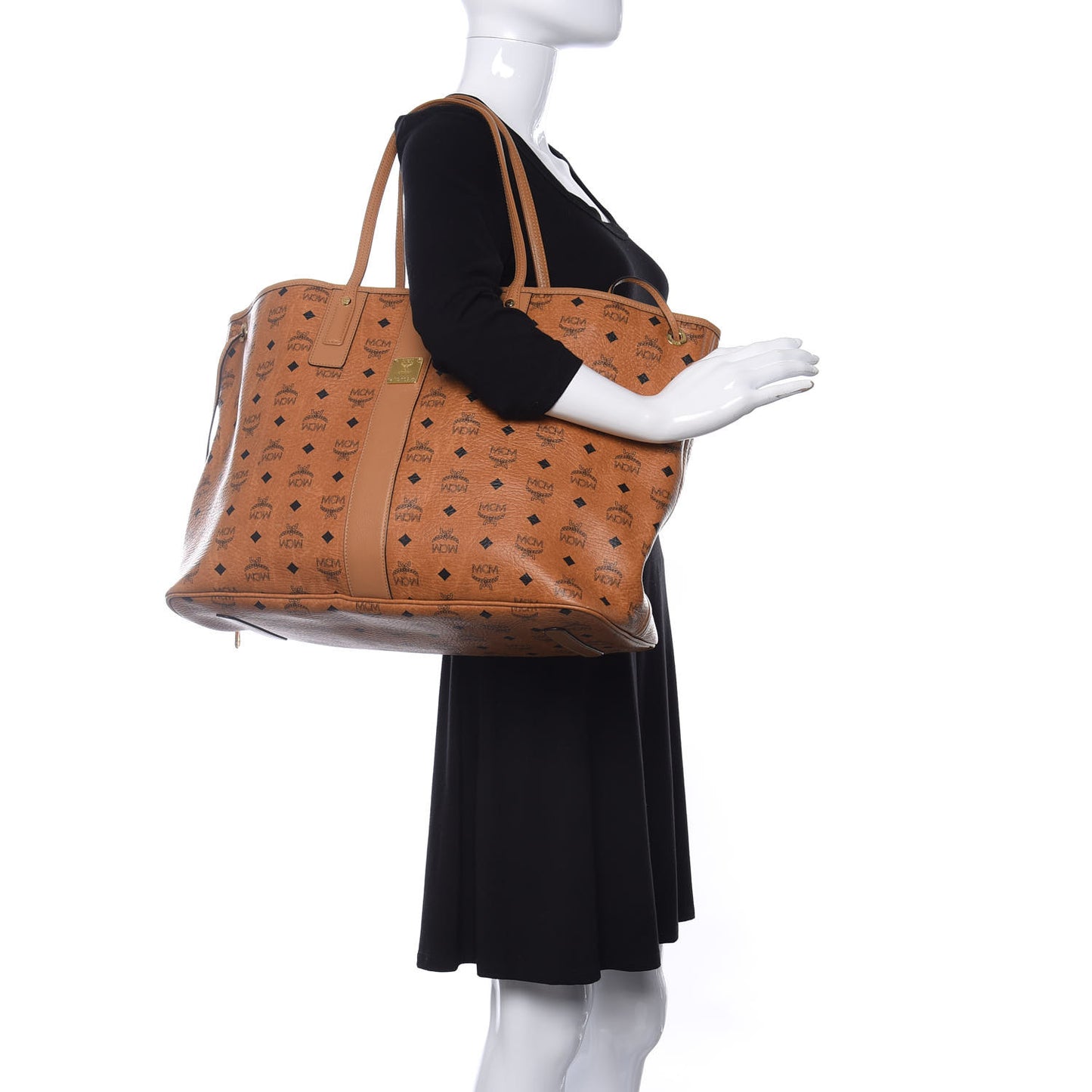 Visetos Large Liz Reversible Shopper Tote Cognac