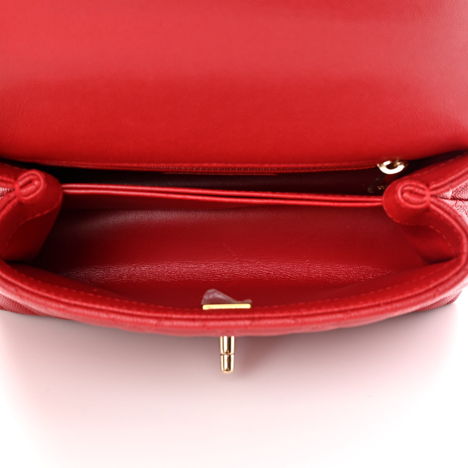 Chanel Caviar Lizard Embossed Quilted Mini Coco Handle Flap Red 5 of 11