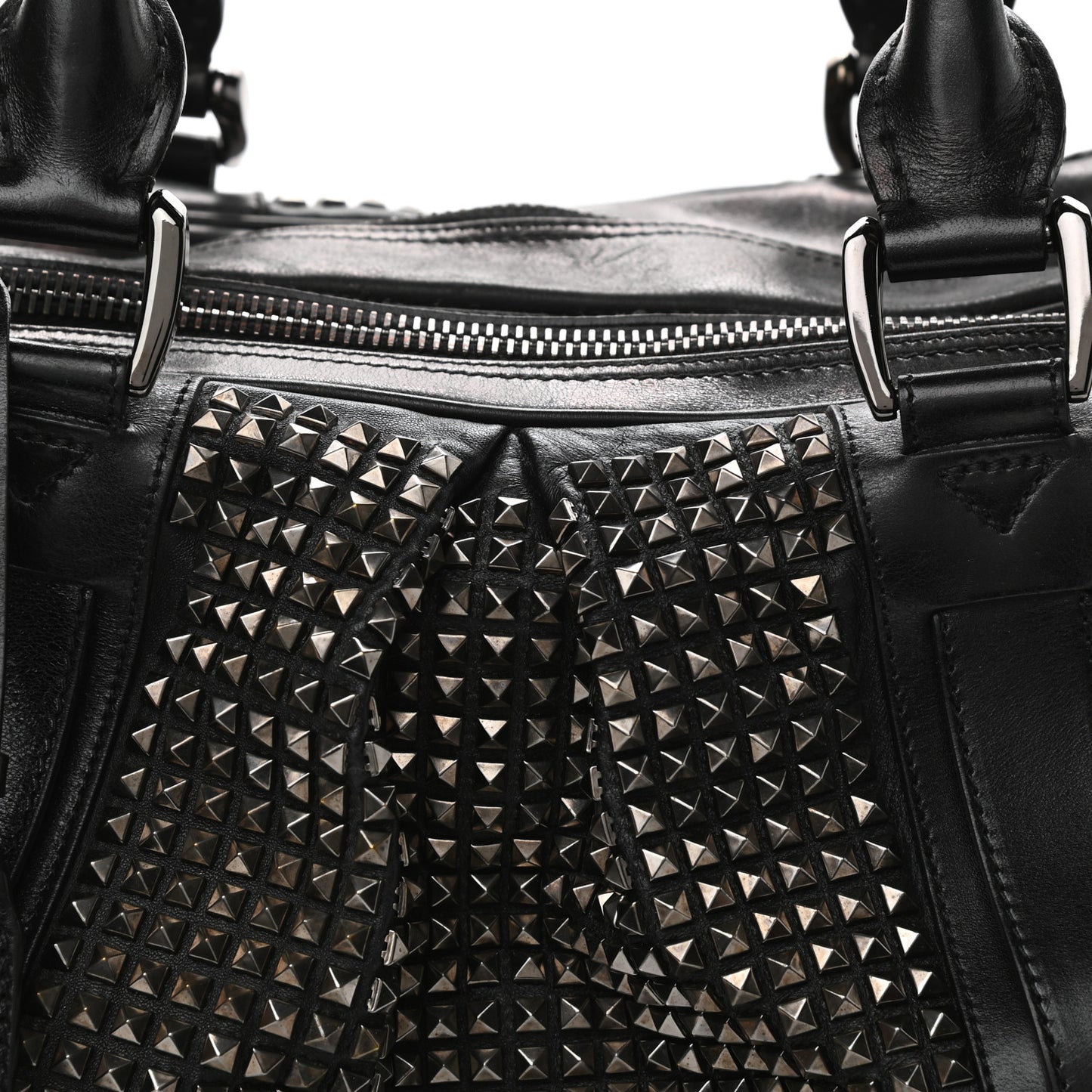 Prorsum Calfskin Studded Knight Satchel Black