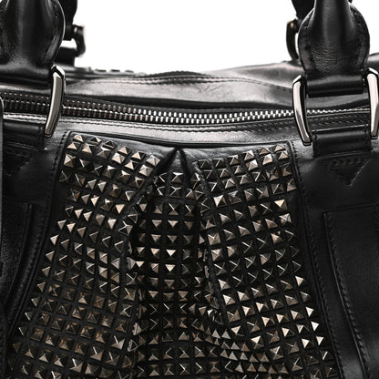 Burberry Prorsum Calfskin Studded Knight Satchel Black 9 of 15