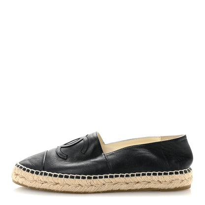 Chanel Lambskin CC Espadrilles 39 Black 1 of 10