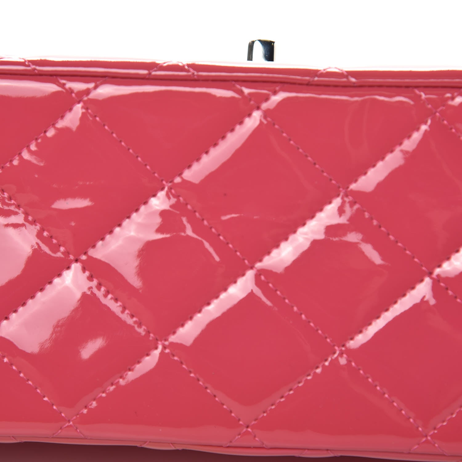 Chanel Patent Maxi Quilted Double Flap Dark Pink 13 of 15