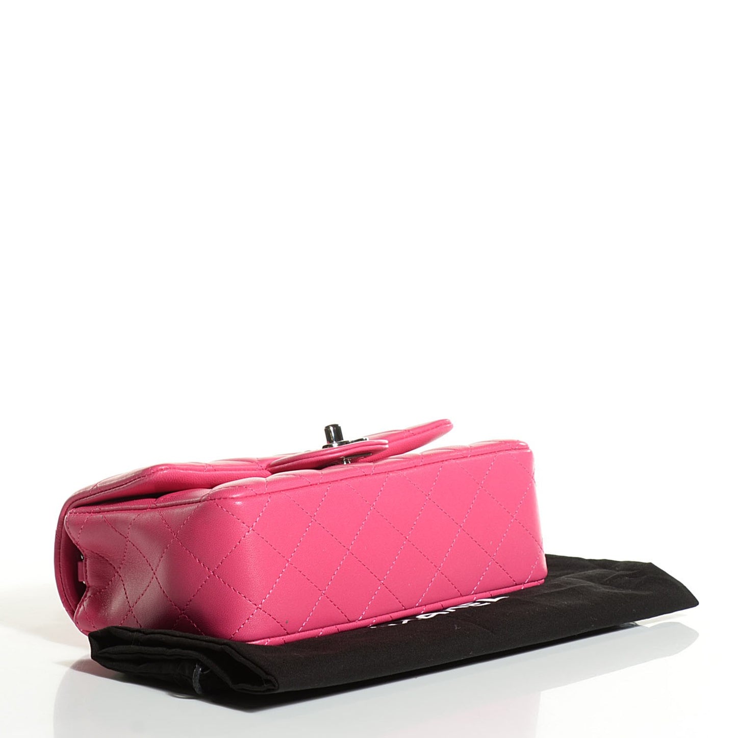 Lambskin Quilted Mini Rectangular Flap Dark Pink