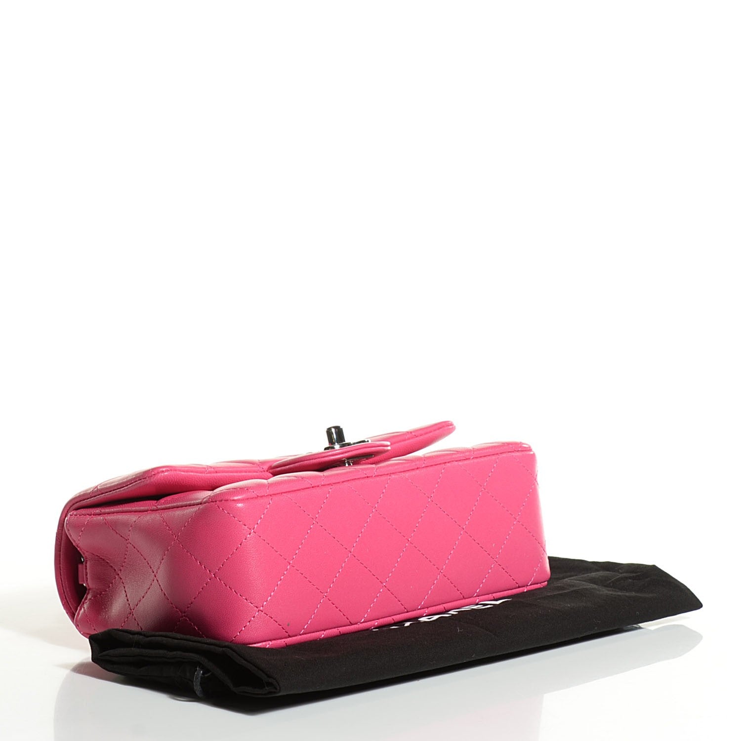 Chanel Lambskin Quilted Mini Rectangular Flap Dark Pink 4 of 9