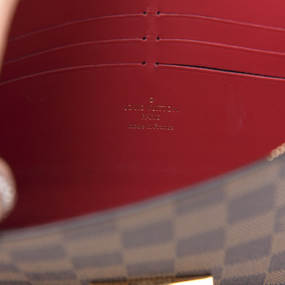 Louis Vuitton Damier Ebene Croisette Chain Wallet Scarlet 6 of 9