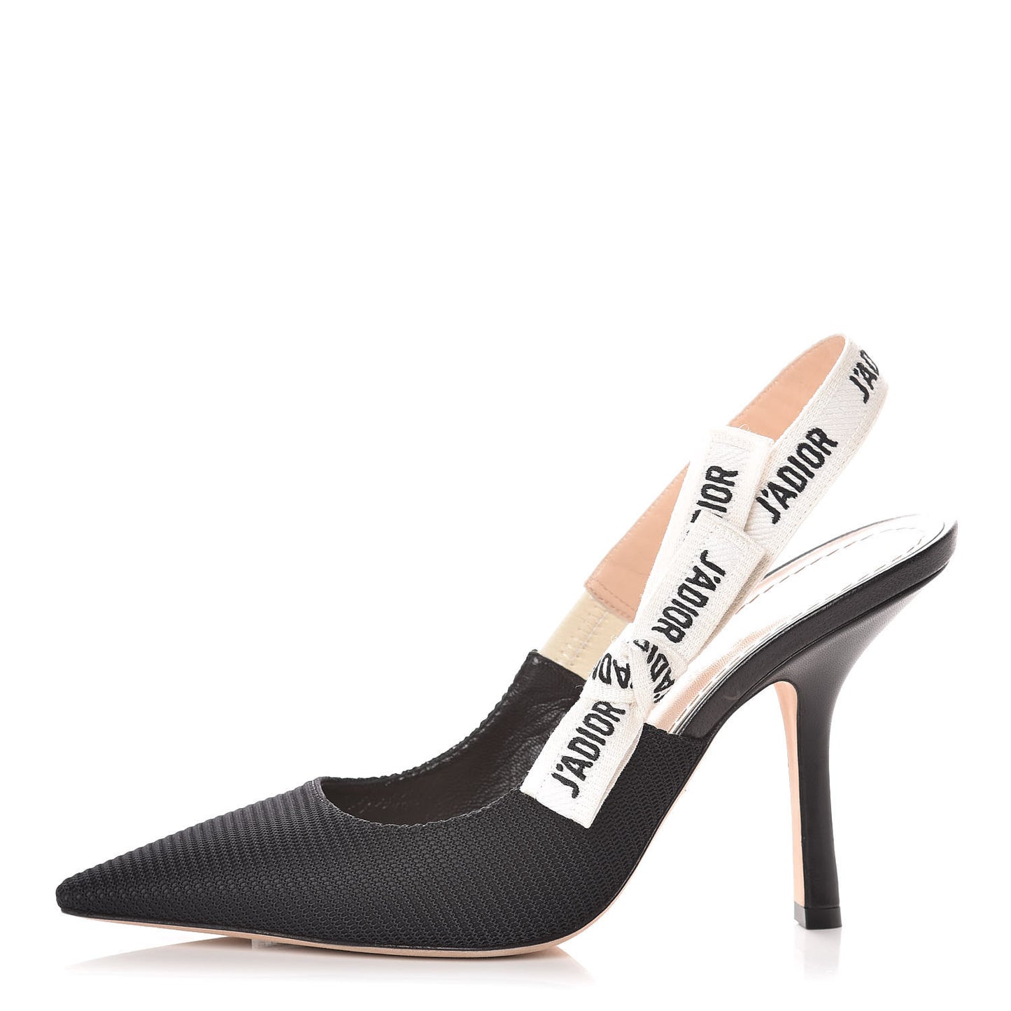 Technical Canvas Ribbon J'Adior Slingback 100mm Pumps 39 Black