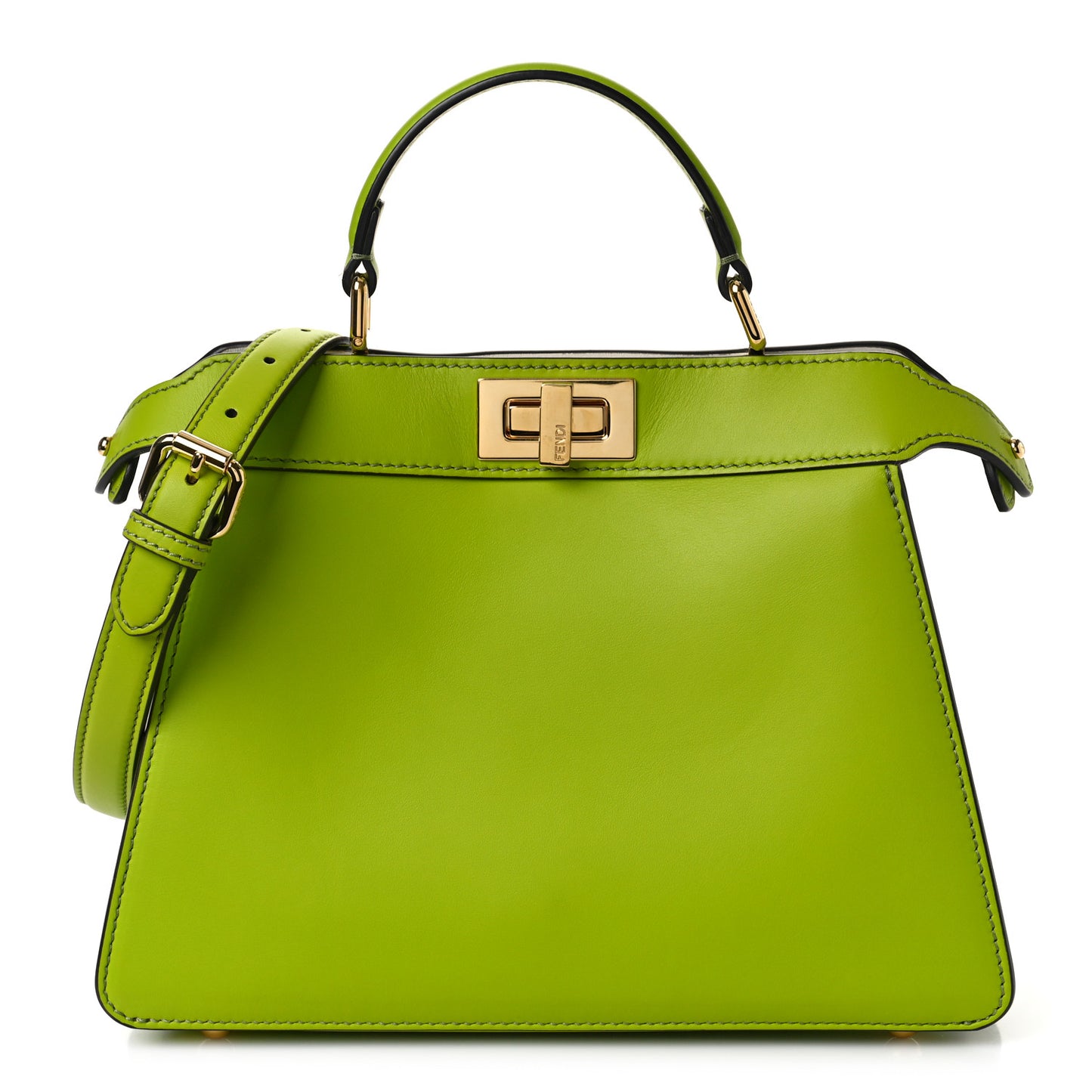 Vitello Seta Shiny Nappa Small Peekaboo I SEE U Satchel Wasabi White