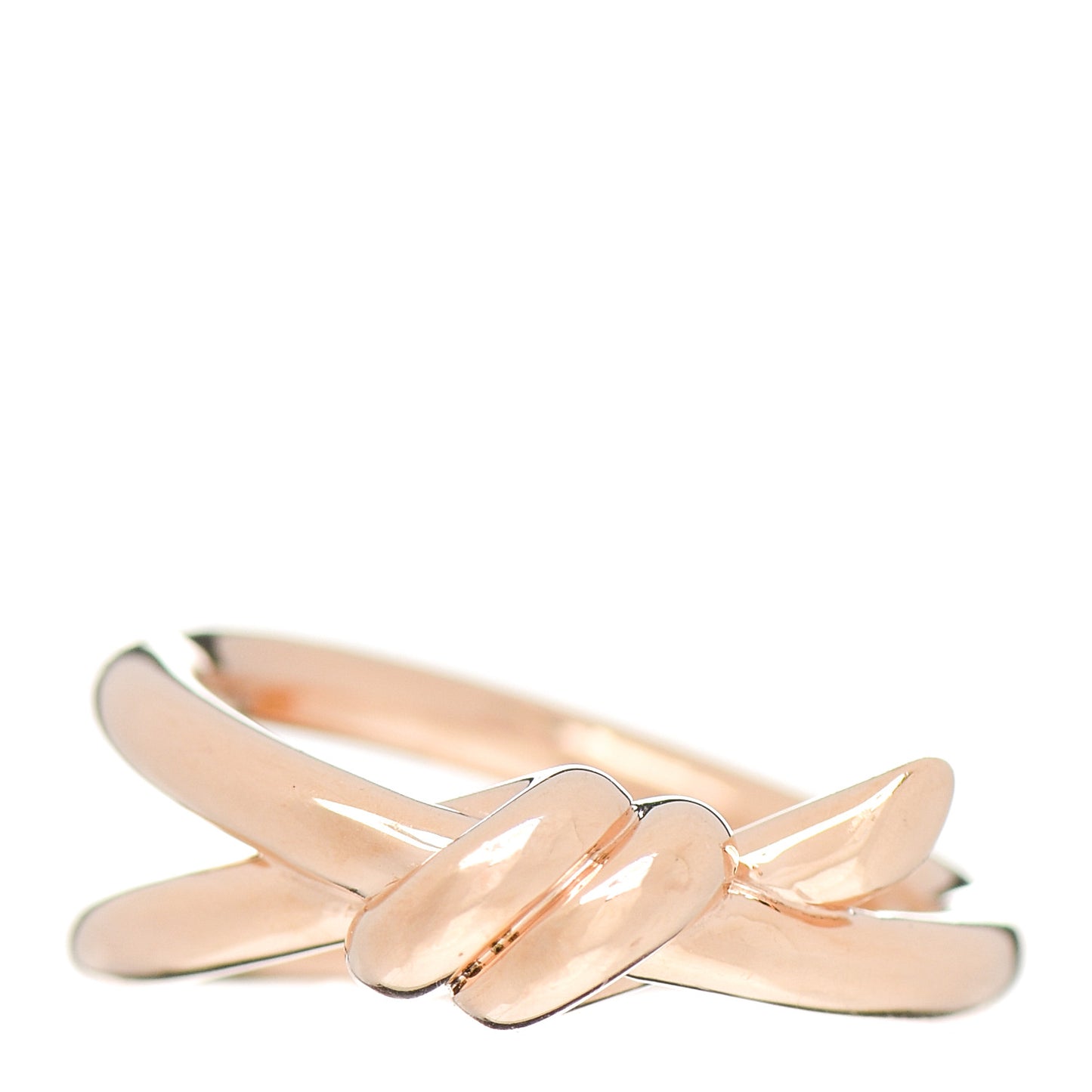 18K Rose Gold Knot Double Row Ring 54 6.75