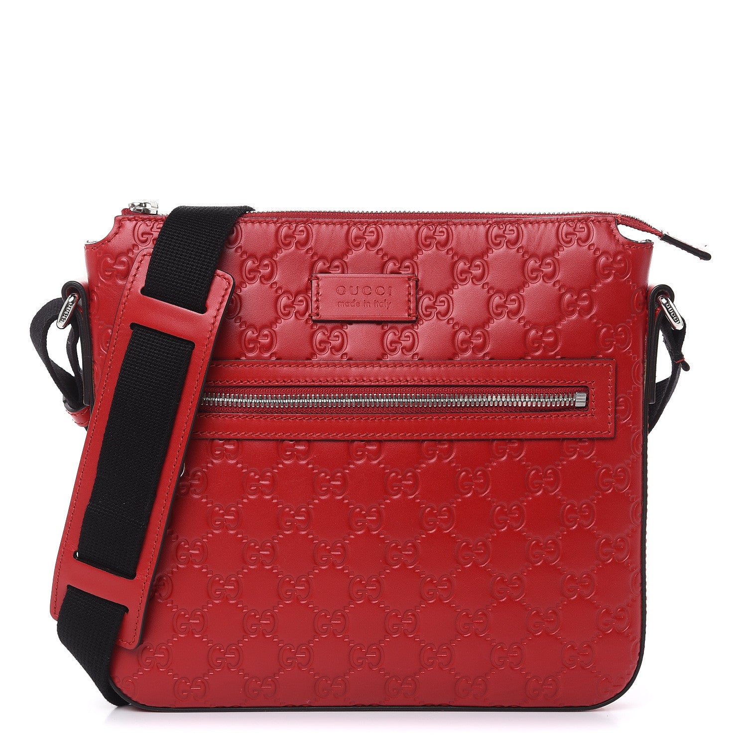 Gucci Guccissima Signature Small Messenger Bag Hibiscus Red 1 of 13
