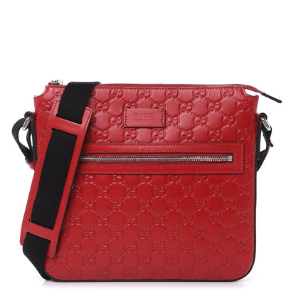 Gucci Guccissima Signature Small Messenger Bag Hibiscus Red 1 of 13