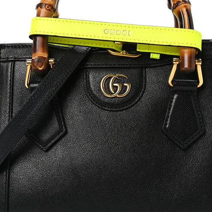 Gucci Wonka Grain Calfskin Mini Diana Tote Bag Black Yellow Fluo 8 of 12