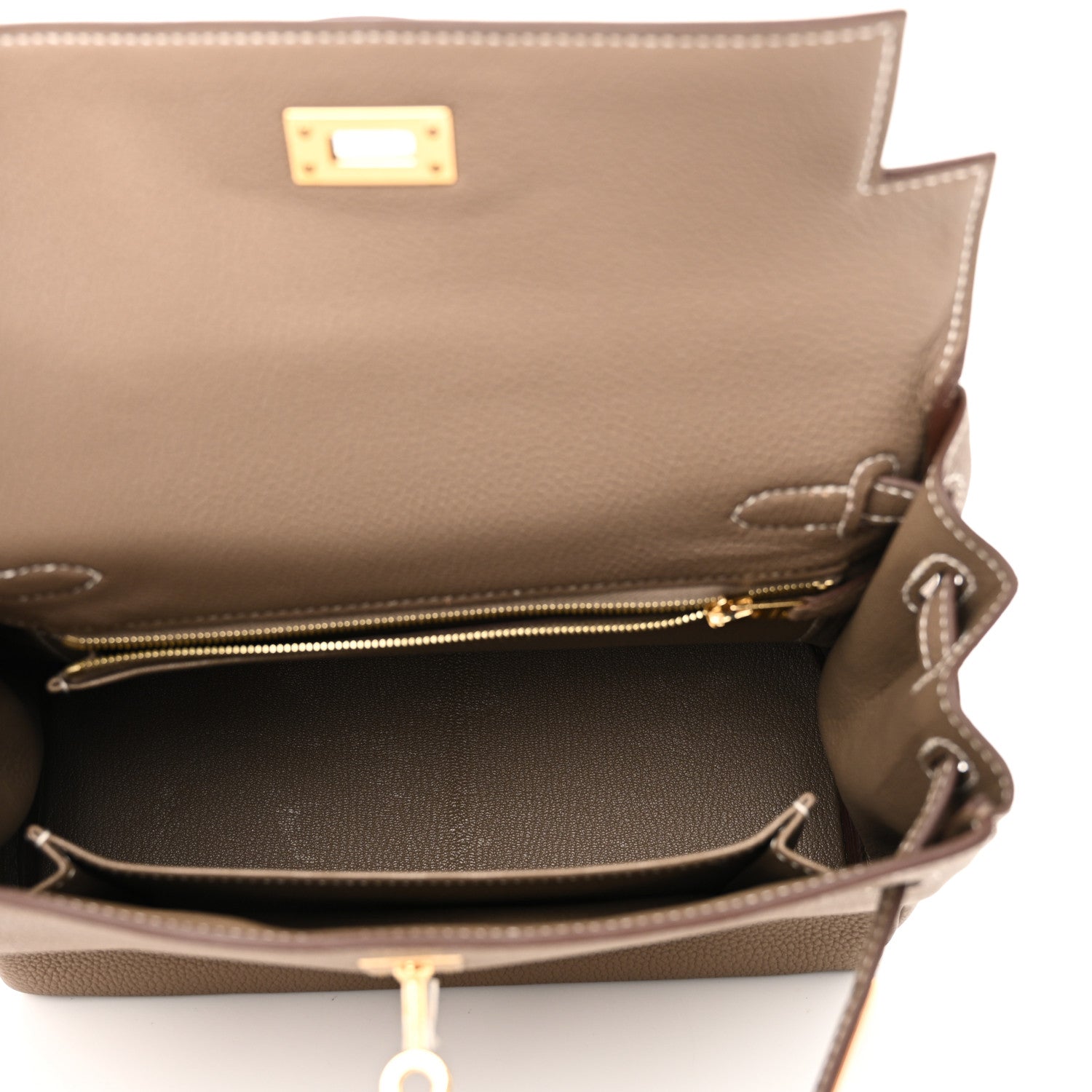 Hermes Togo Kelly Retourne 25 Etoupe 5 of 11