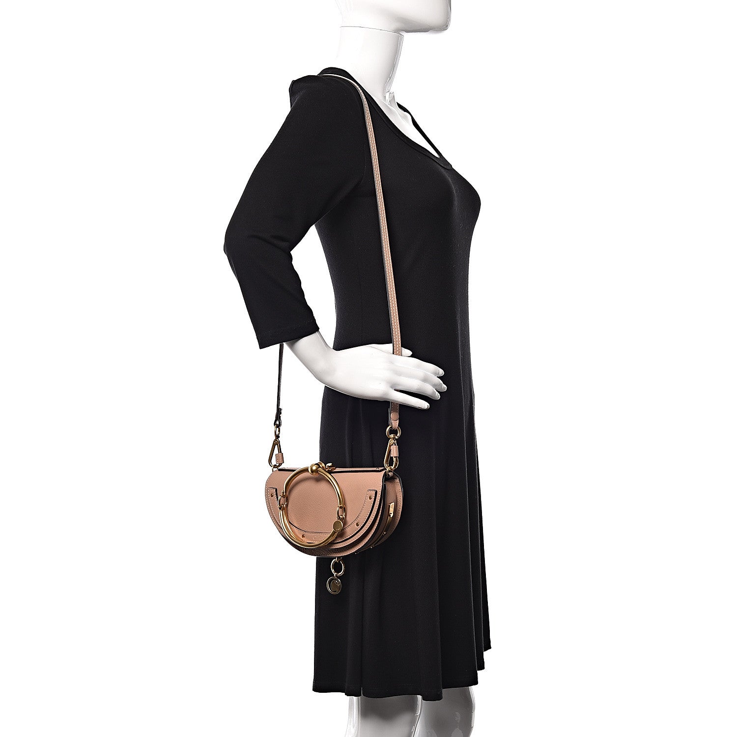 Chloe Calfskin Small Nile Bracelet Minaudiere Bag Biscotti Beige 2 of 10