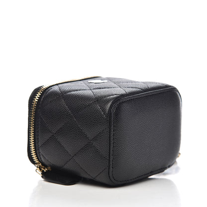 Chanel Caviar Quilted Mini Vanity Case With Chain Black 4 of 11