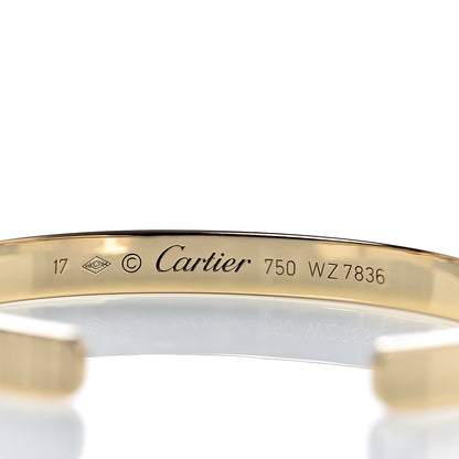 Cartier 18K Yellow Gold LOVE Cuff Bracelet 17 4 of 5